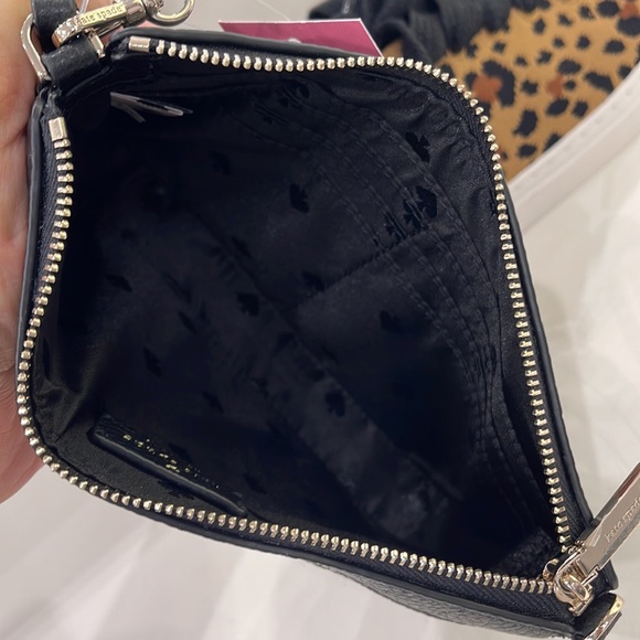 Kate Spade Leila Pebble Leather Convertible Wristlet Wallet Clutch Black - Picture 6 of 16